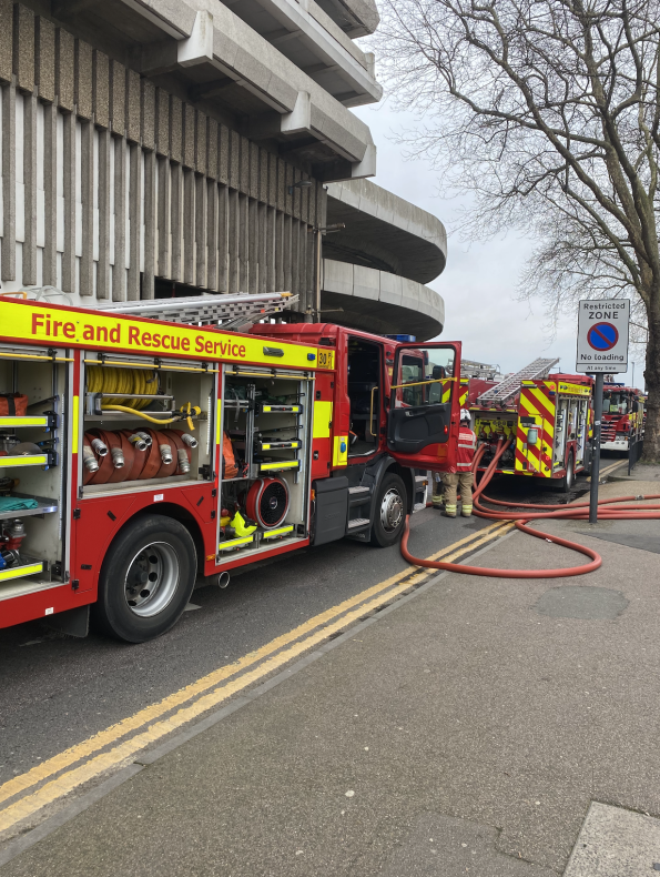 Firefighters at the scene of a high rise fire in Chichester Road, Southend