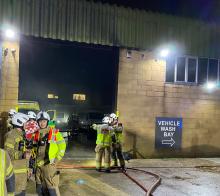 Crews at the scene of an industrial unit fire in Basildon