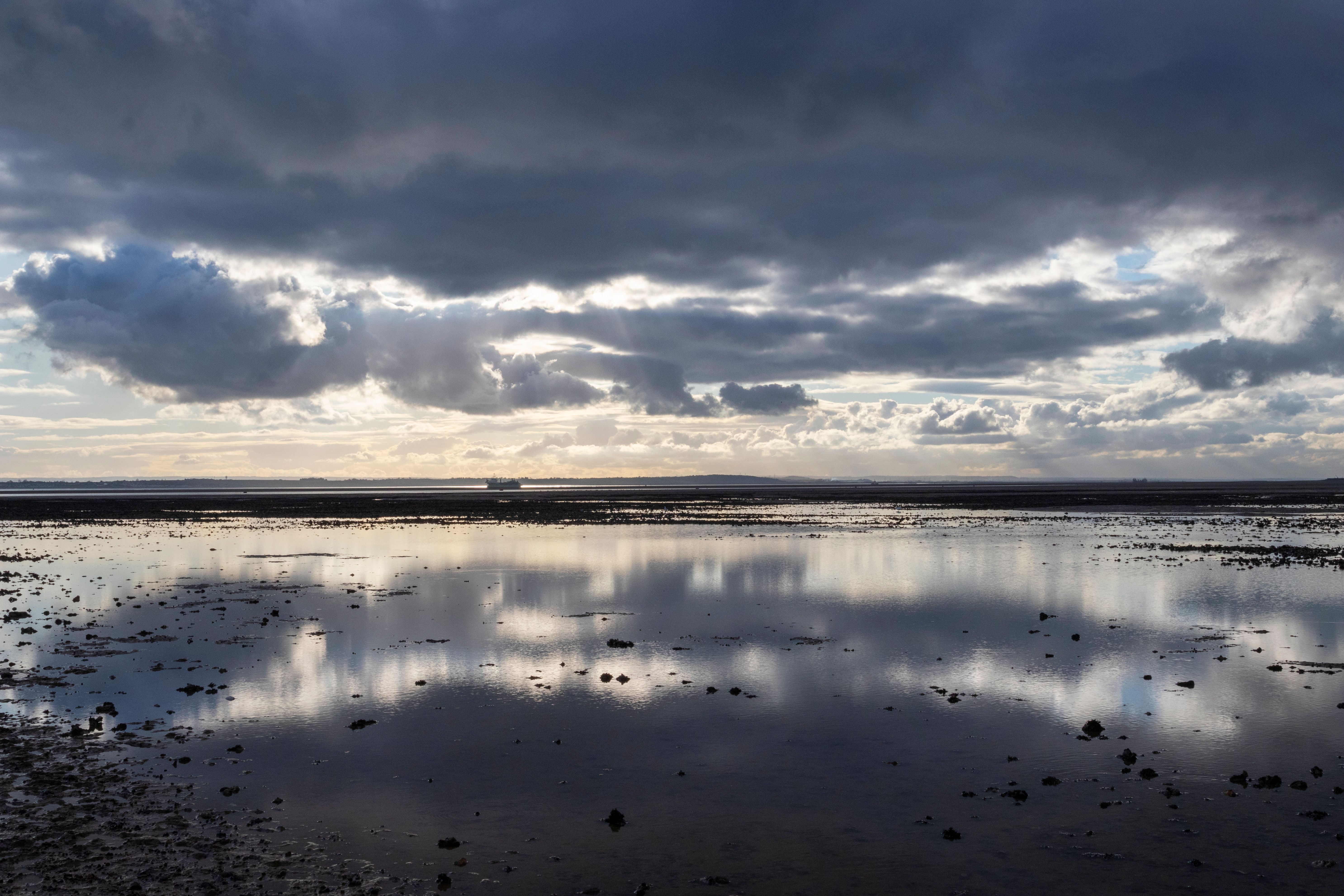 moody sky over Chalkwell Beach