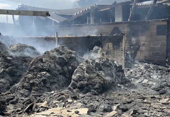 scene of a outbuilding after a fire