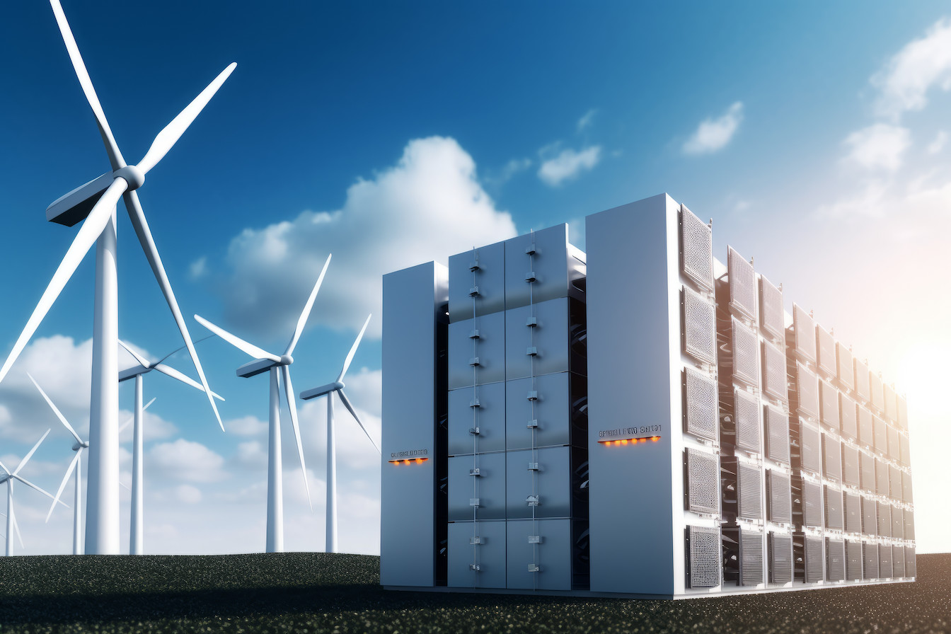 Stock photo of a battery energy storage system