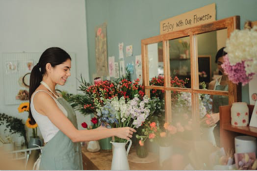 stock photo of small business flower shop