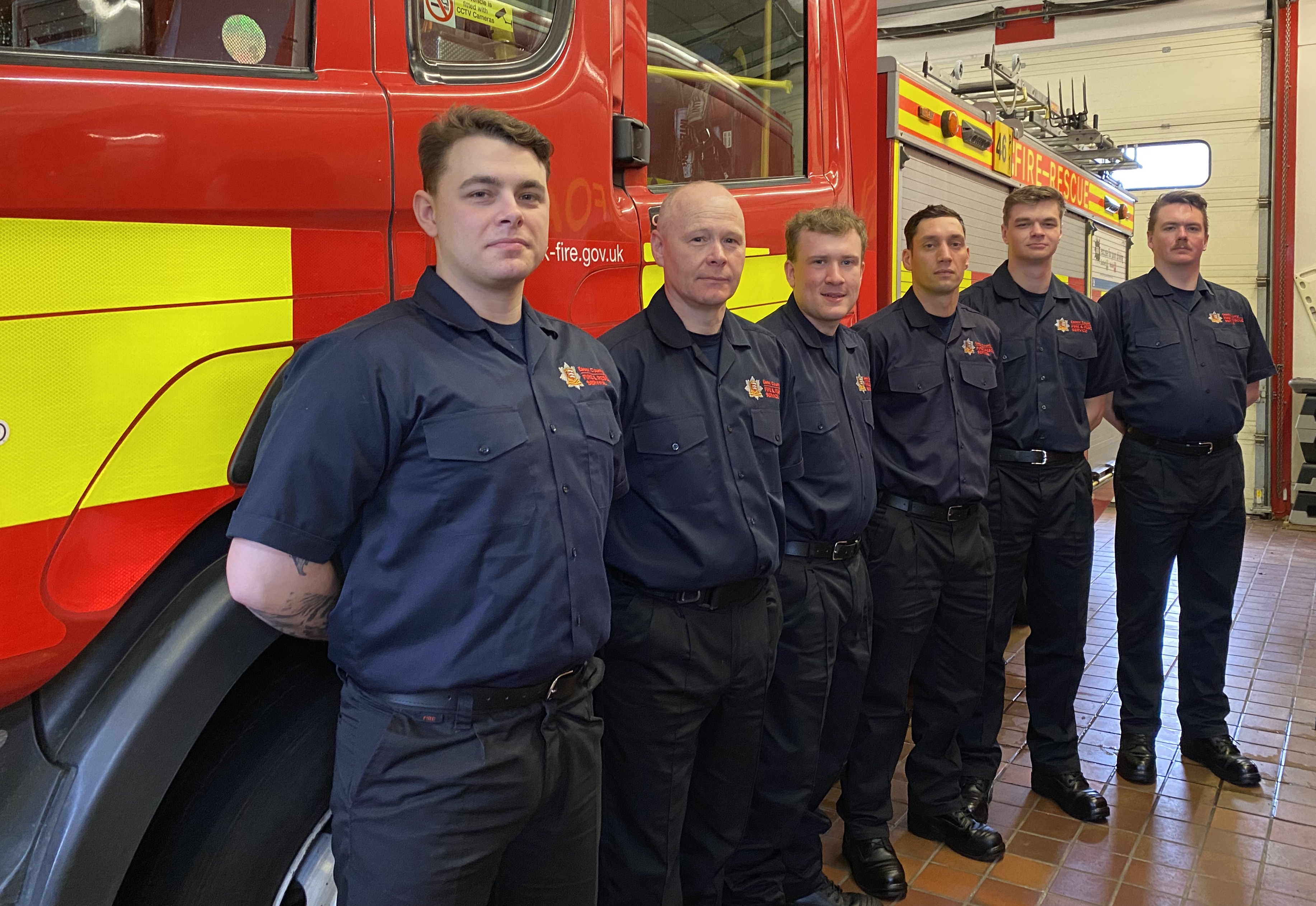 Our six new firefighters at Maldon Fire Station