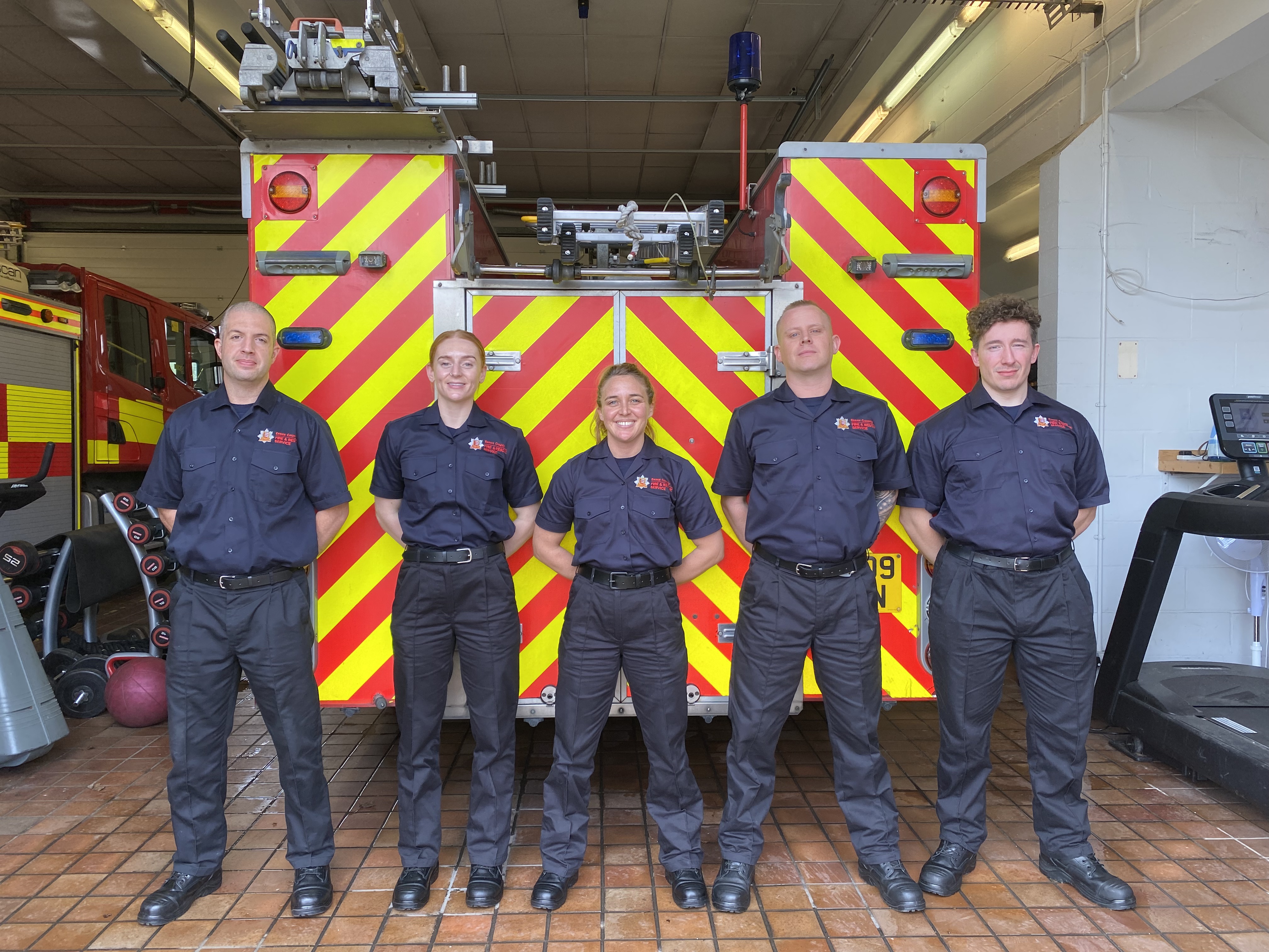 Our five new firefighters - Steve, Chloe, Ann-Marie, Joe and Clark