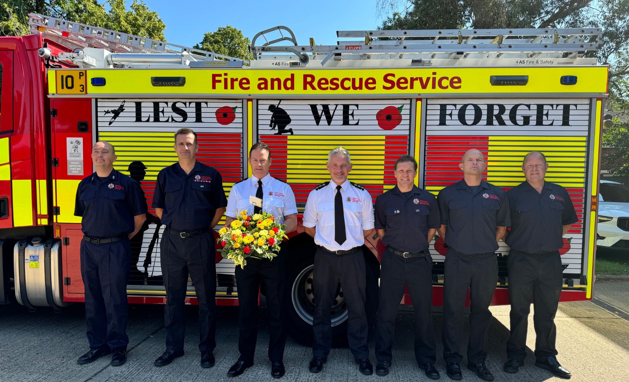 Essex County Fire and Rescue Service at VJ Day commemoration in Colchester
