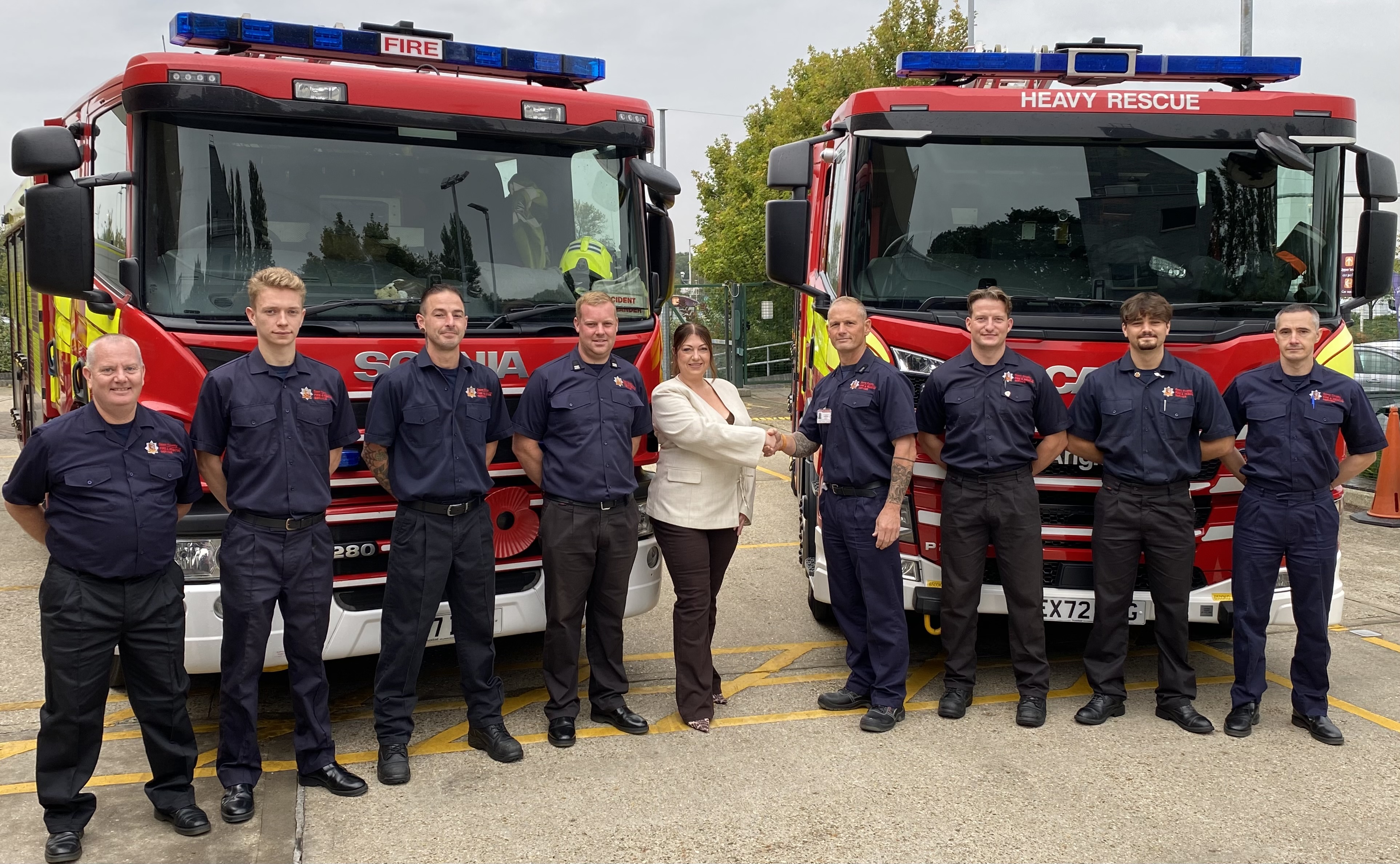 Rayleigh Weir fire station and Cllr Danielle Belton