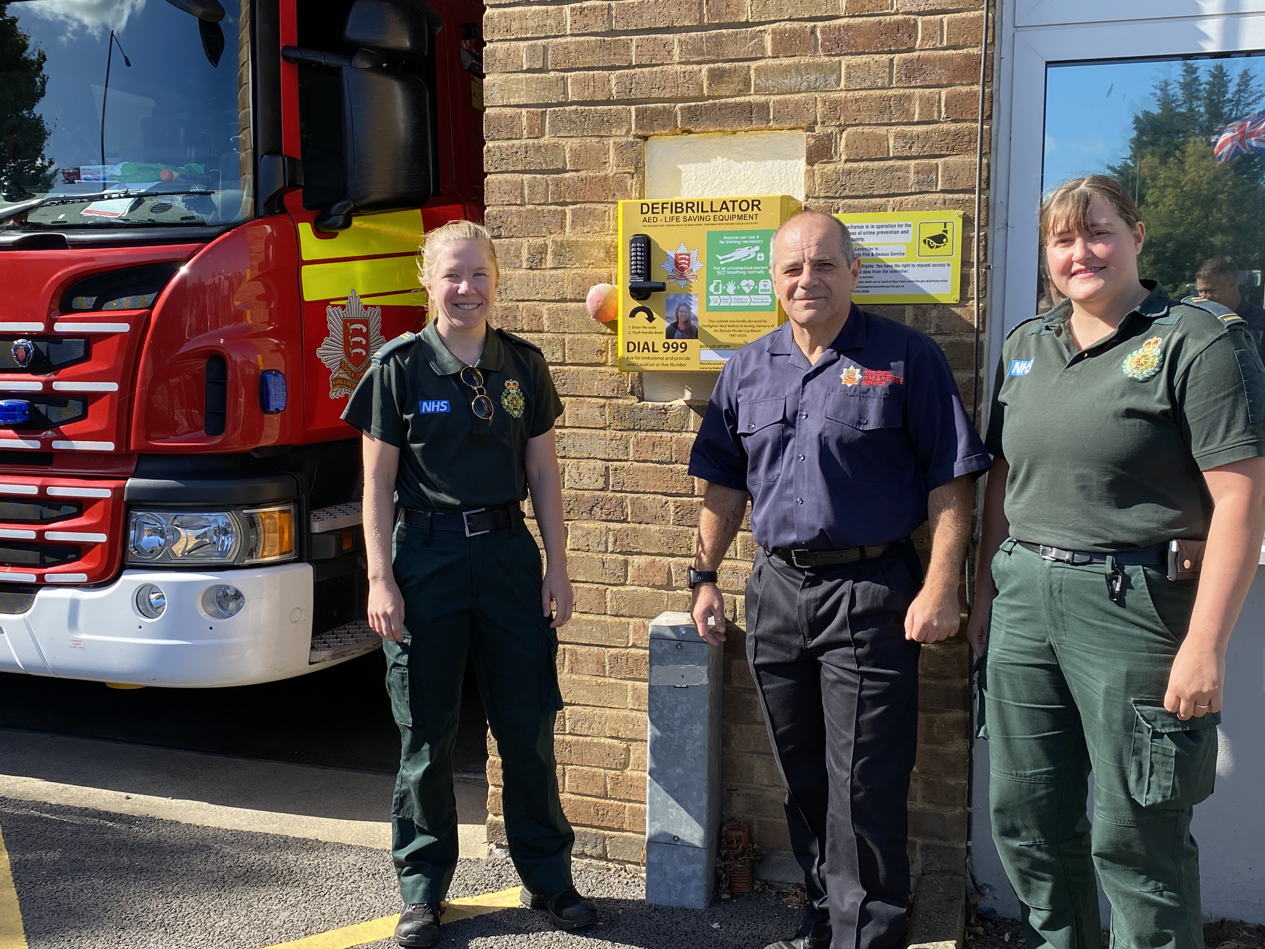 Firefighter Nick Walton meets paramedics who saved his life