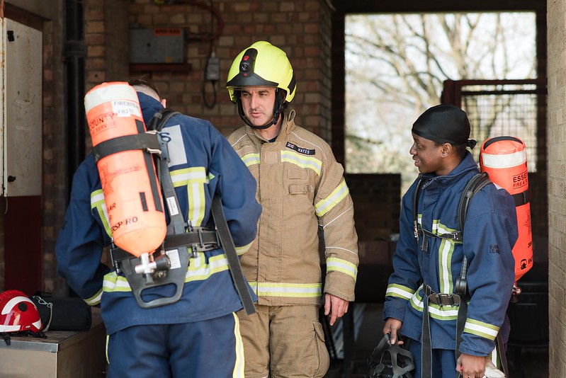 One of our Firebreak instructors with two young people on a Firebreak course