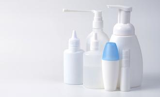 6 different sized white bottles