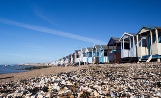 Beach huts on Essex coast