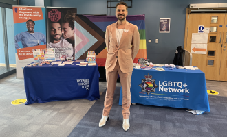 Firefighter Matt Hill at the IDAHOBIT event