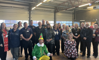 Rayleigh Christmas lunch group photo - ECFRS, CAVS and Sainsbury's staff