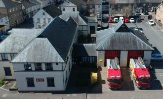 Braintree Fire Station aerial shot from a drone