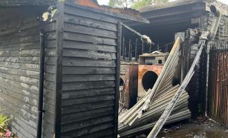 An outbuilding after a fire