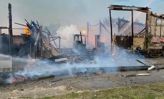 Fire at agricultural building 