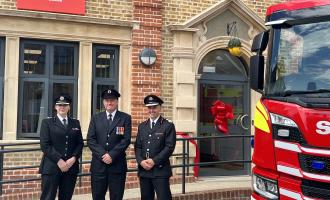 Deputy Chief Fire Officer Moira Bruin, Watch Manager Ian Lighton, Chief Fire Officer Rick Hylton