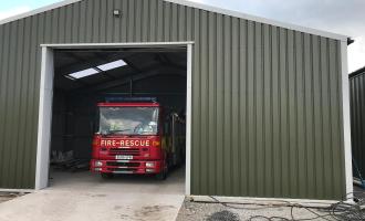 The temporary fire station at TreeFella Yard