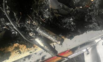 Hoover charger on fire