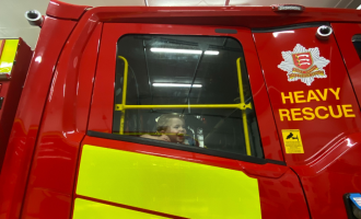 Max in fire engine