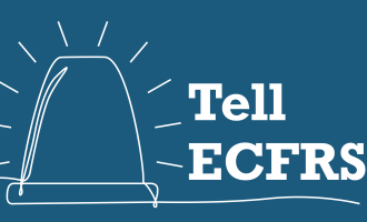 An illustration of a light with the text "Tell ECFRS"