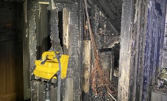 Fire damage inside property 