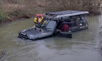 A car stuck in a ford