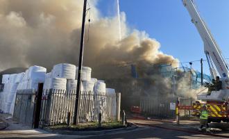 A large fire at a recycling centre in Pitsea