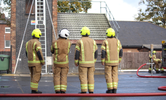 Firefighters training