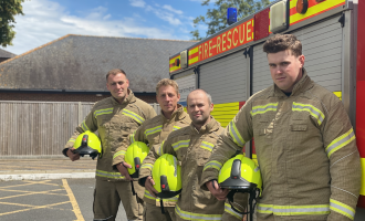 Four new on-call firefighters at our Service Training Centre