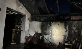 Fire damaged downstairs of a home