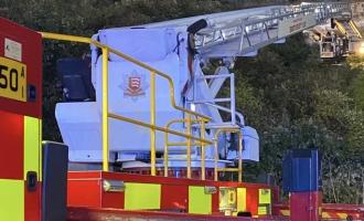 An Aerial Ladder Platform at the scene of a person rescue in Thurrock