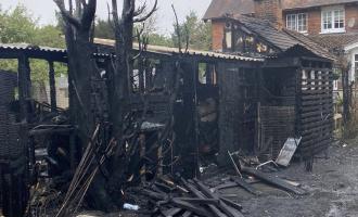 Outbuilding fire Newport 
