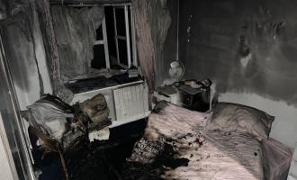 Damage caused to bedroom by fire