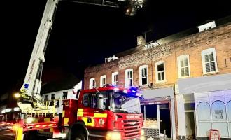 fire engine at building fire