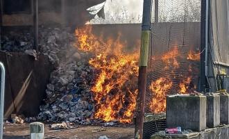 The waste on fire