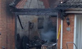 The burnt out garage