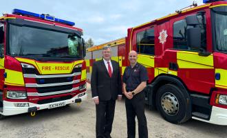 PFCC Roger Hirst and CFO Rick Hylton new fire engines