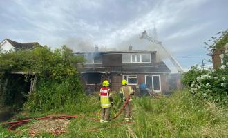 Mayland semi detached houses on fire