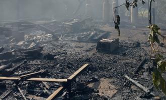 Burnt out debris