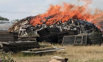 Wood pile fire Bradwell