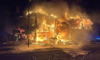 Building on fire in Clacton