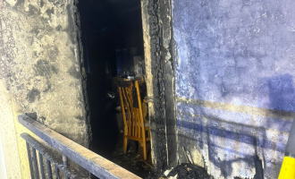 Picture of a burned and damaged balcony following a fire