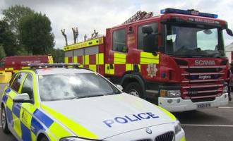 Police car and fire engine