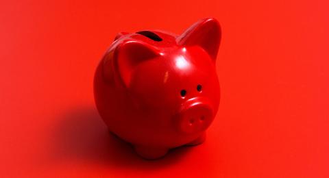 Red piggy bank