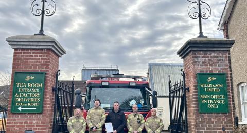 Tiptree crew in front of Tiptree Jam Factory