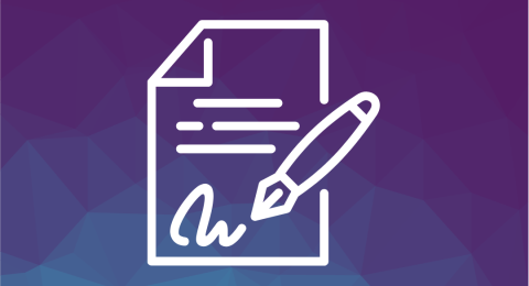 Outline of a pen signing paper