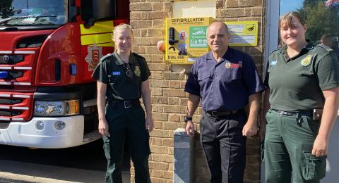 Firefighter Nick Walton meets paramedics who saved his life