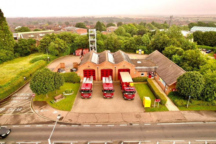 Aerial view of Maldon Fire Station
