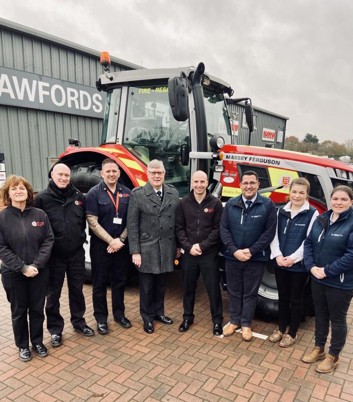 Crawfords and ECFRS at Tractor launch - Dec 2023