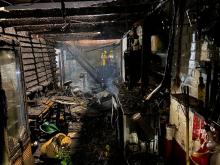 A restaurant heavily damaged by fire